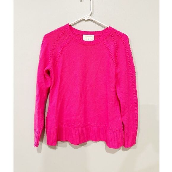 Sail to sable wool cashmere sweater hibiscus pink - Picture 1 of 4